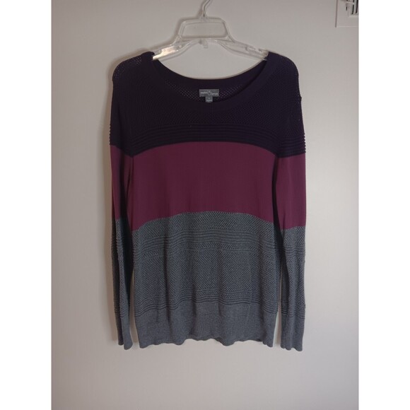 Market & Spruce Pullover Sweater Size Large Purple Gray Lightweight - Picture 1 of 6